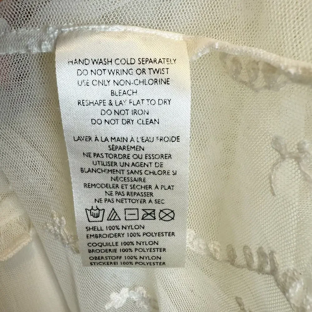 Free People Stevie Embroidered Maxi Dress Tea Flowy Ivory Sheer Floral Lined L - Picture 14 of 15